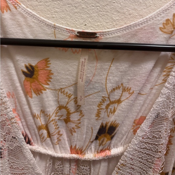 Free People Floral Tank Top - White and Orange - Picture 15 of 16